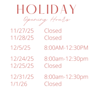 Holiday Opening Hours
